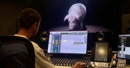 Sound engineers working on The Thoughtful Pig Brand Campaign